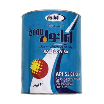 12000 روغن موتور   4لیتری  20W50ایرانول